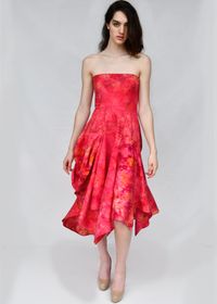 Model wearing zero-waste dress design