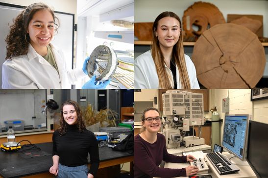 Collage photo of four women in STEM