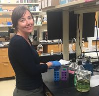 Ember Morrissey working in her lab. 
