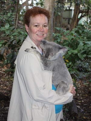 Mary Beth holding a koala