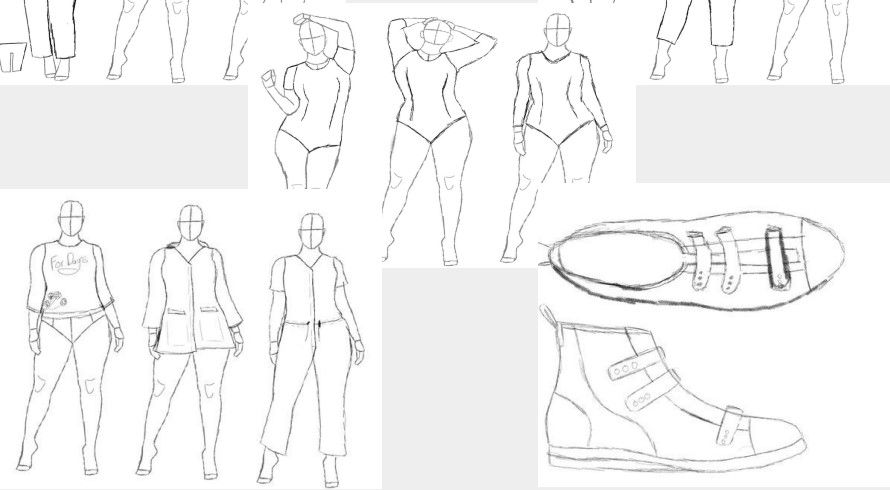 Photo of fashion design sketches