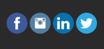 social media icons--facebook, instagram, linkedin, & twitter